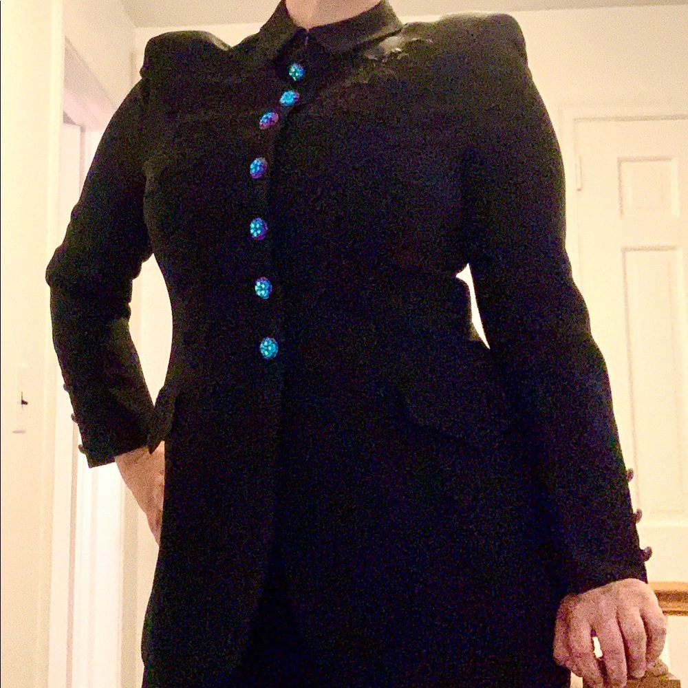 MOSCHINO COUTURE vintage black embroidered suit